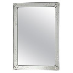 Rectangular Venetian mirror with delicate decoration France 1950s