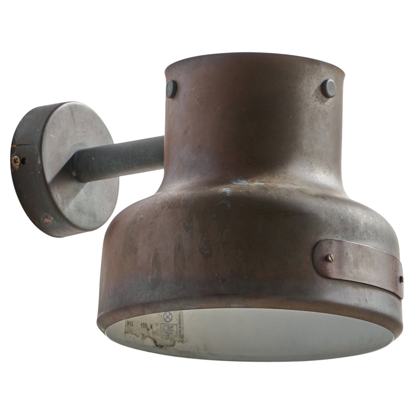 Anders Pehrson, Wall Light, Copper, Sweden, 1960s For Sale