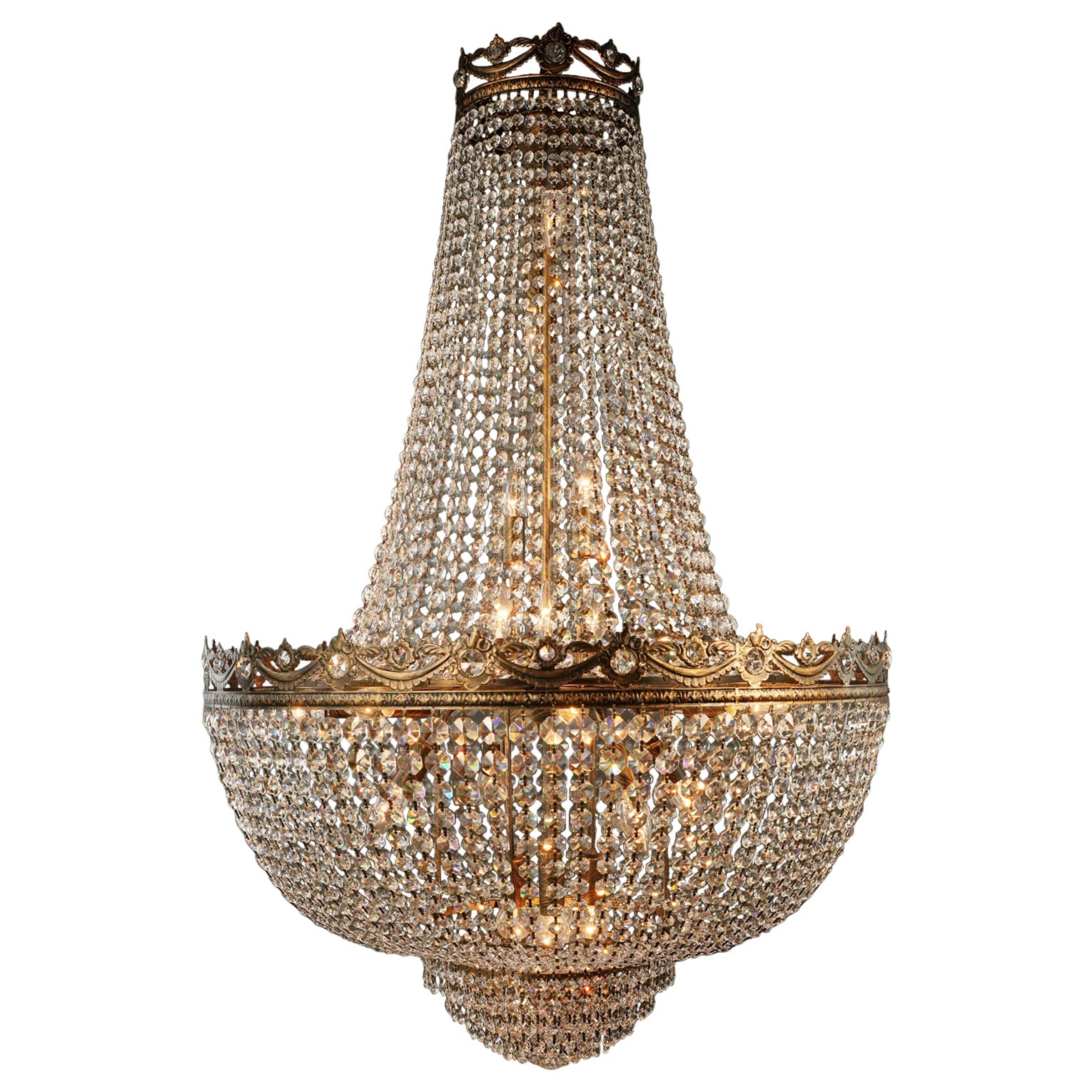 Lustre en cristal Empire Sac a Pearl - Grande lampe de palais - Chateau Lustre