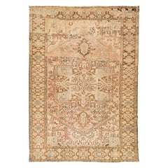 Antique Persian Malayer Peach Wool Rug HandCrafted in the 1930s