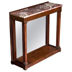 Retro Edward Wormley for Dunbar Rosewood and Red Onyx Mirrored Back Console