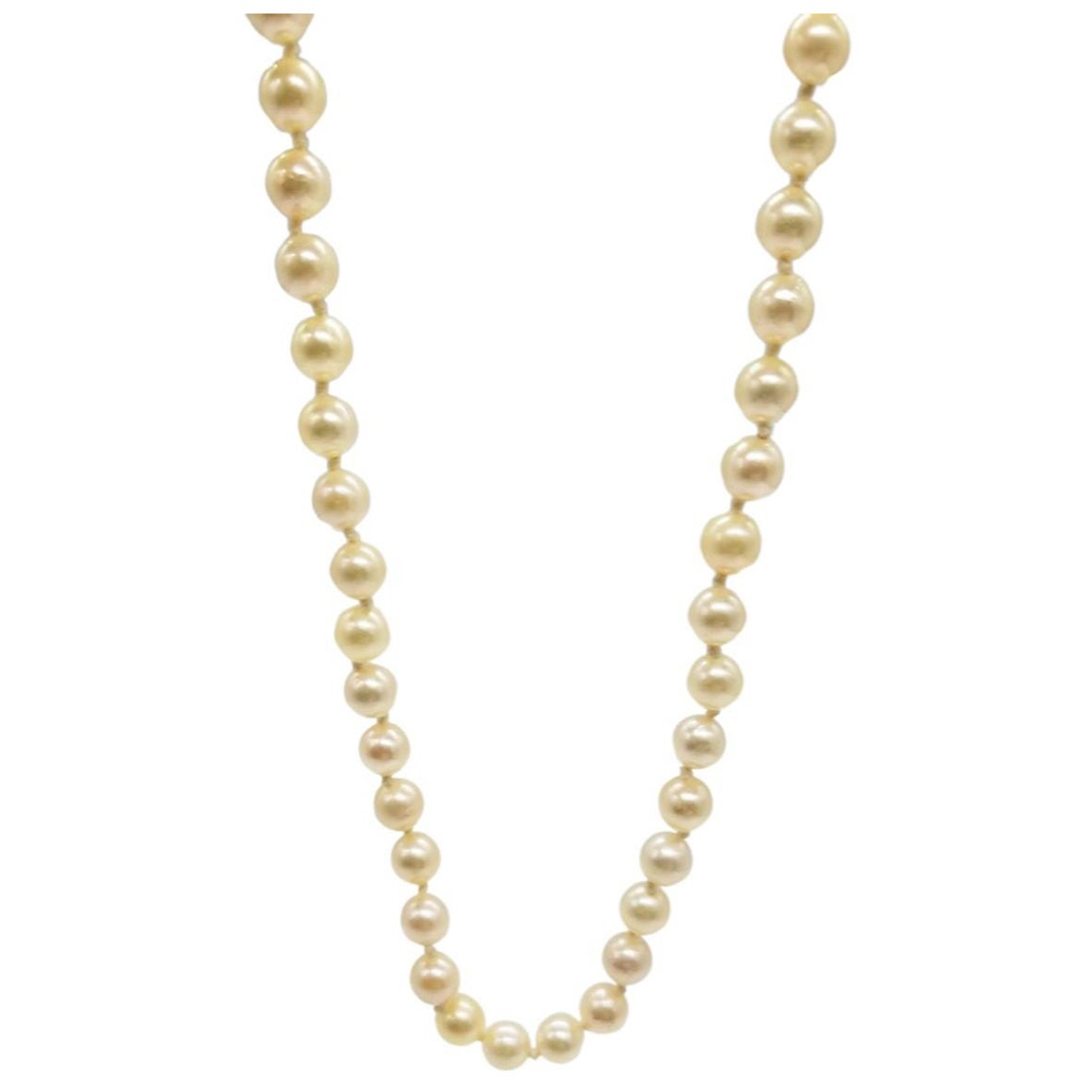 Mid Century Pearl Necklace For Sale