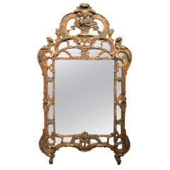 Miroir en bois doré français de la fin du XIXe siècle