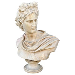 Antique Classical Style Marble Bust of Apollo