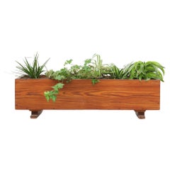Jardinera Rectangular de Pino en Tono Oscuro Estilo Ate Van Apeldoorn de Mediados de Siglo