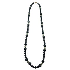 Retro Nephrite Jade Beaded Necklace
