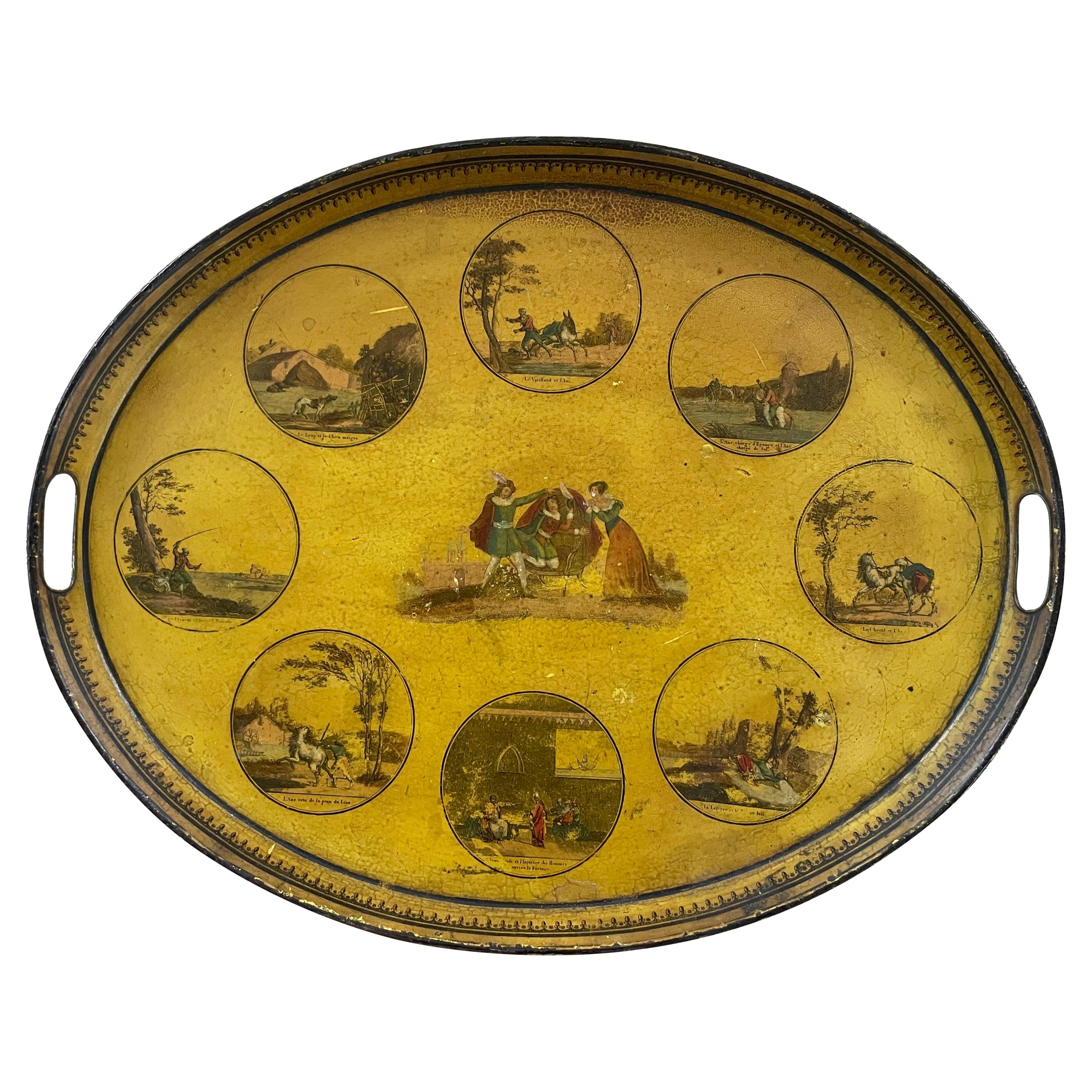 Yellow Painted Tole Tray