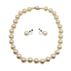 Vintage Marvella Faux Pearl Necklace and Earrings Set