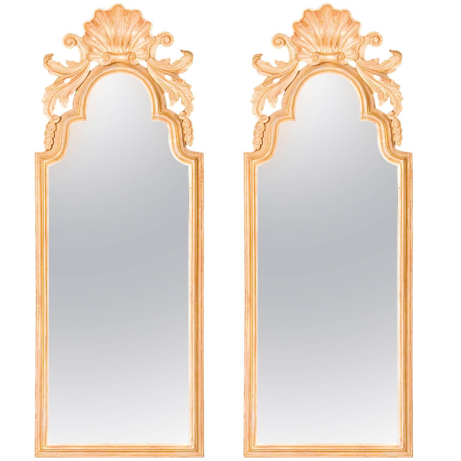 Miroirs de pilier en verre à la manière de Queen Anne