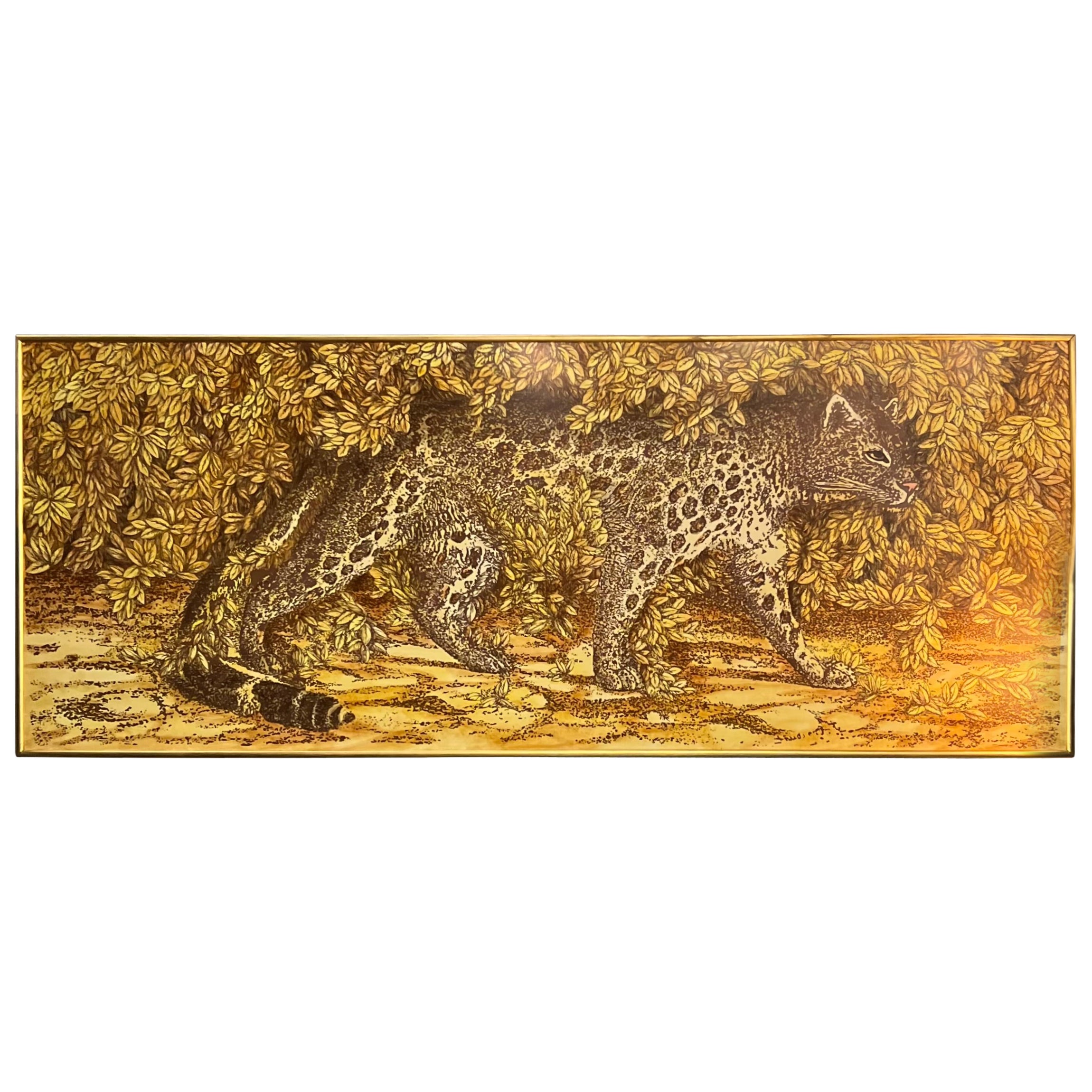 Panneau léopard Fornasetti, peint à la main, Italie 21e siècle  en vente