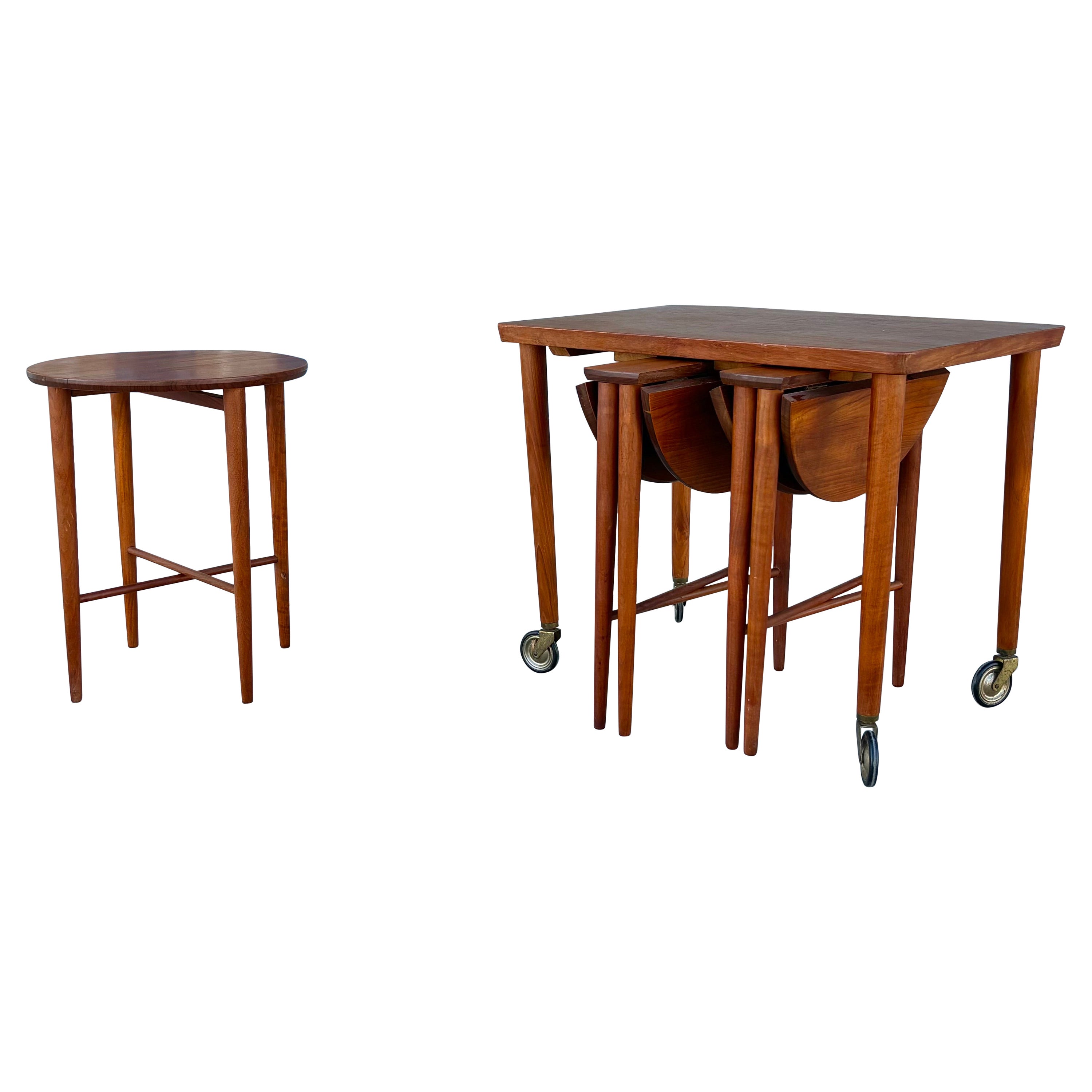 1960s Danish Modern Teak Nesting Tables by Paul Hundevad - a Pair For Sale