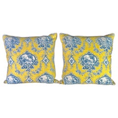 Paar lebhafte Brunschwig & Fils Toile-Kissen