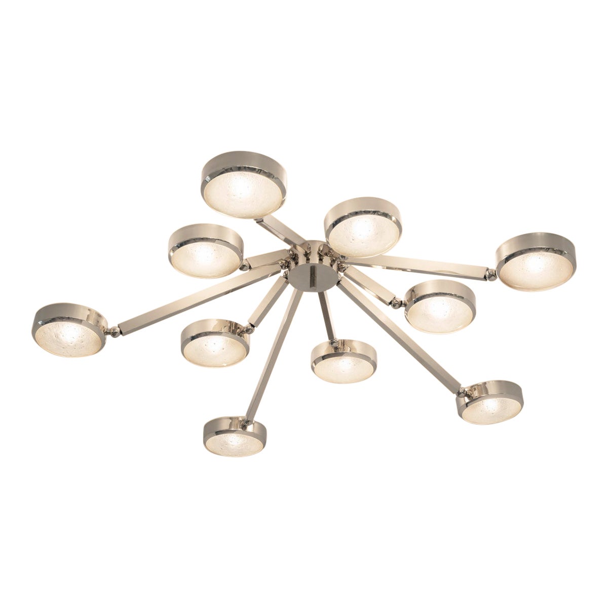 Oculus Ceiling Light by Gaspare Asaro-Murano Glass and Polished Nickel Finish For Sale