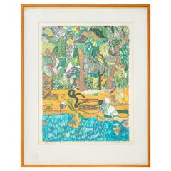 Lithographie couleur « Dreams of Exile » de Romare Bearden