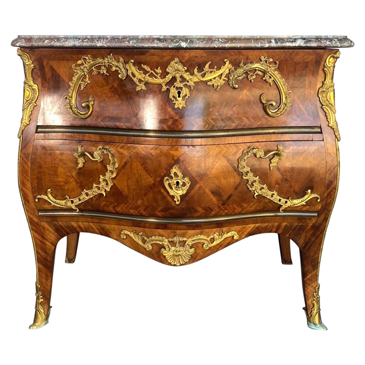 Louis XV Style Marble Top Commode  For Sale