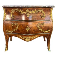Vintage Louis XV Style Marble Top Commode 