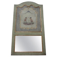 18th Century French Louis XVI Boiserie Trumeau Mirror