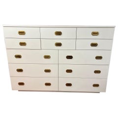 Large White Post Modern Campaign Dresser 