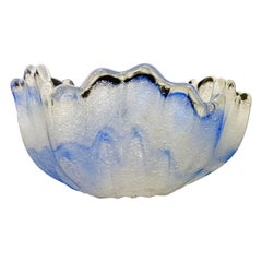 Murano Glass look by Kurata large bowl w/gorgeous bollicine foam-like bubbles 