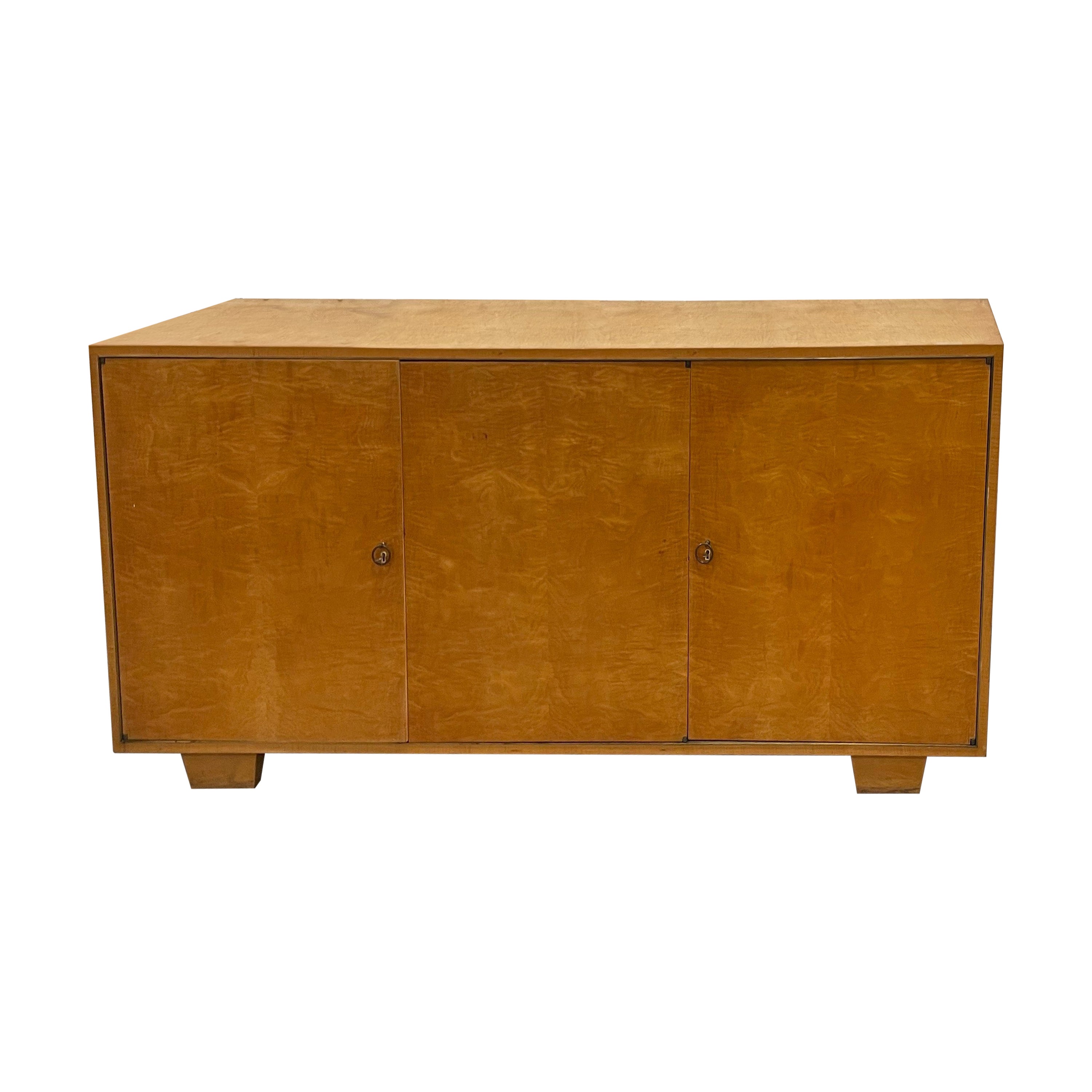Art Deco Sycomore Sideboard With Multiple Drawers Attributed to De Coene-Belgium