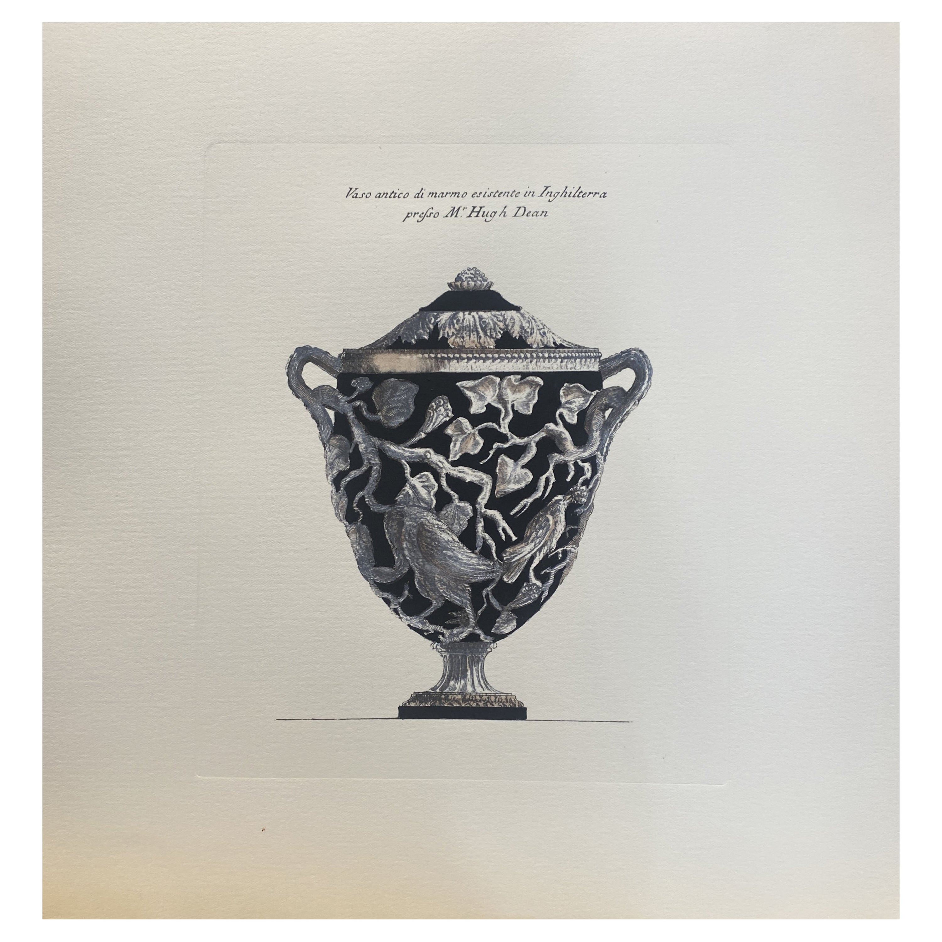 Contemporary Italian Hand Coloured Antique English Mansions Vase Print 3 of 5 im Angebot