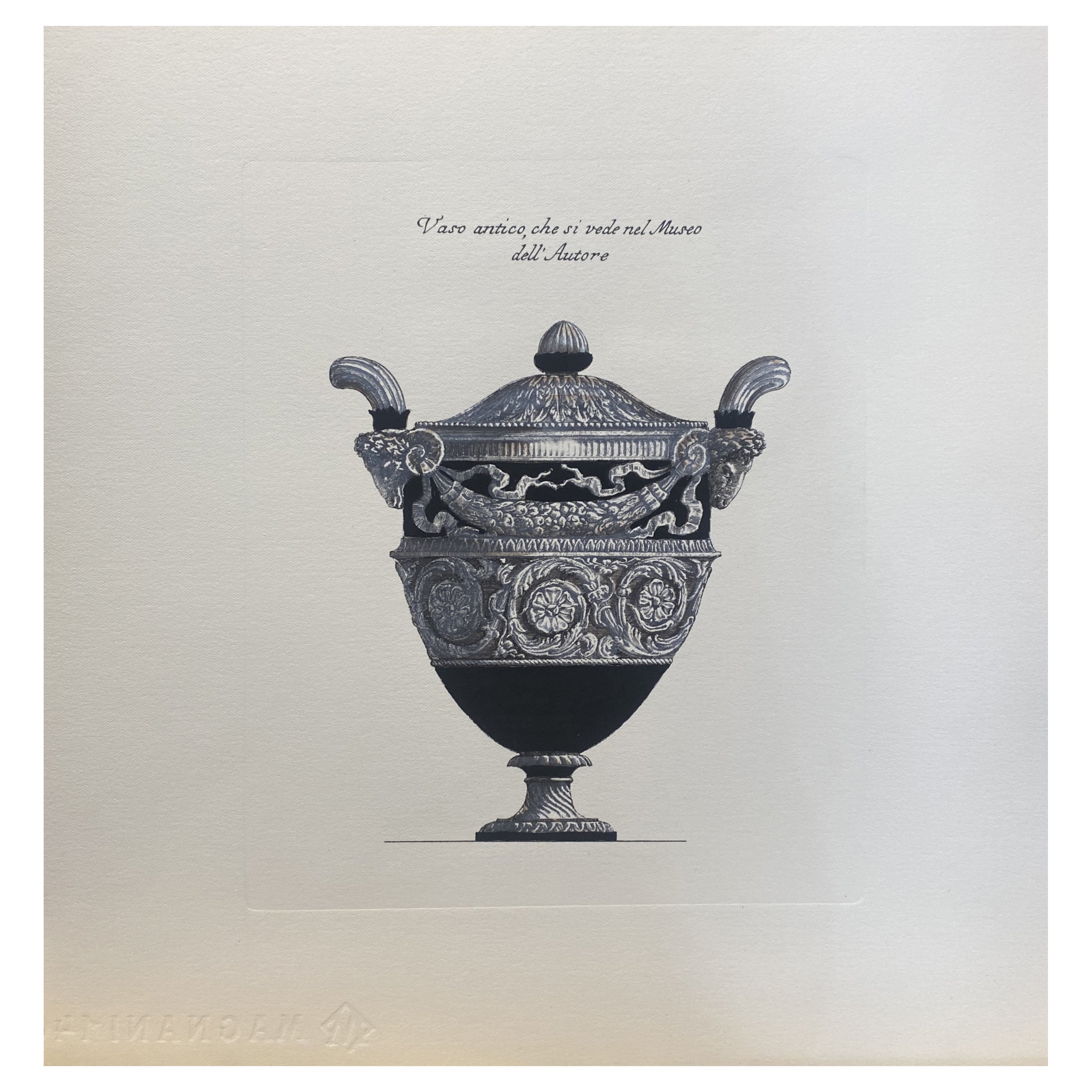 Contemporary Italian Hand Coloured Antique English Mansions Vase Print 5 von 5
