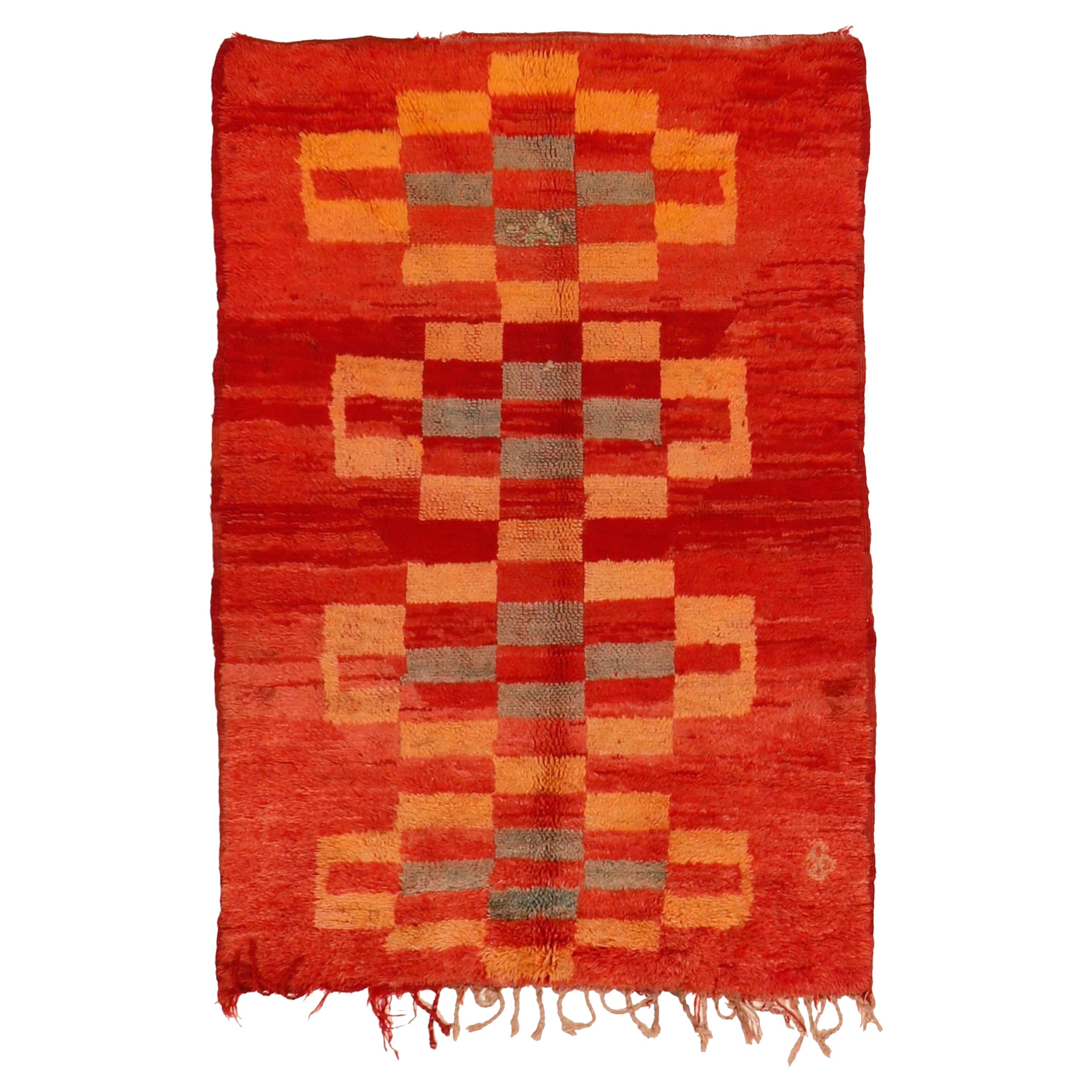 Vintage Middle Atlas Mrirt Moroccan Berber Rug