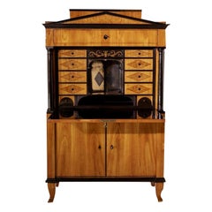 19th Century German Biedermeier Cherrywood Secretaire - Antique Secretary