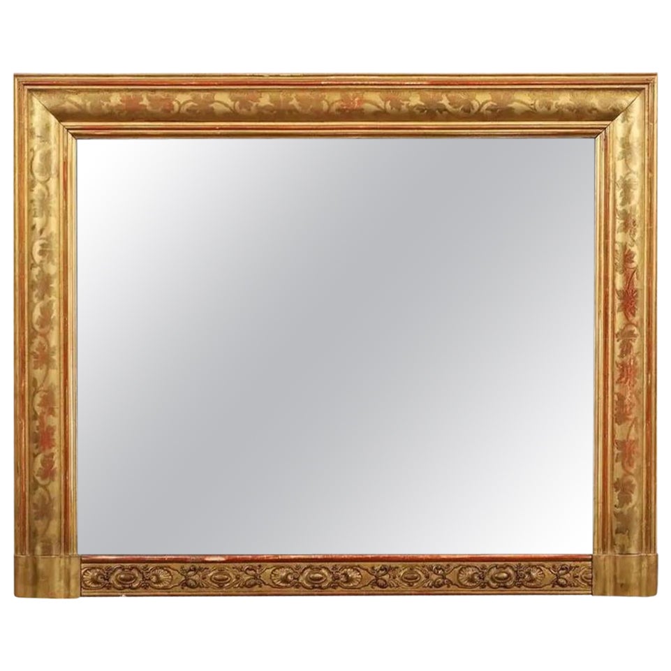 Italian overmantle mirror - Circa 1850 For Sale