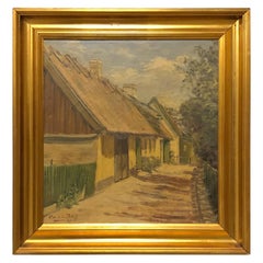Peinture vintage danoise du début du 20e siècle par A Nielsen-Fritsch (1881-1972)
