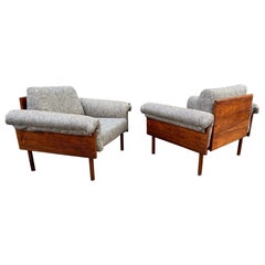 Yrjo Kukkapuro Ateljee for Haimi Pair Rosewood Lounge Chairs