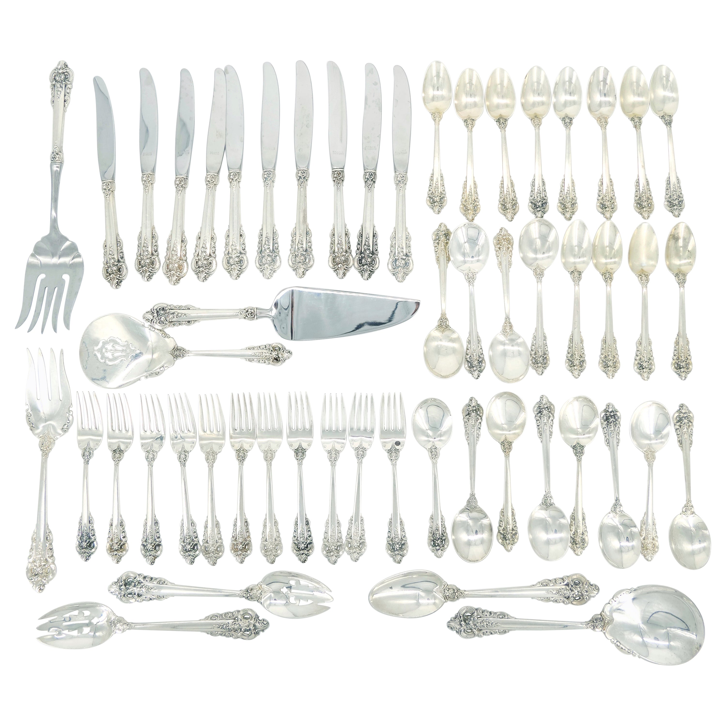 Early 20th Century Sterling Silver Flatware Service For 24 People For Sale