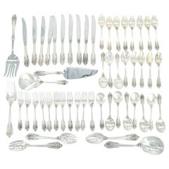 Antique Early 20th Century Sterling Silver Flatware Service For 24 People