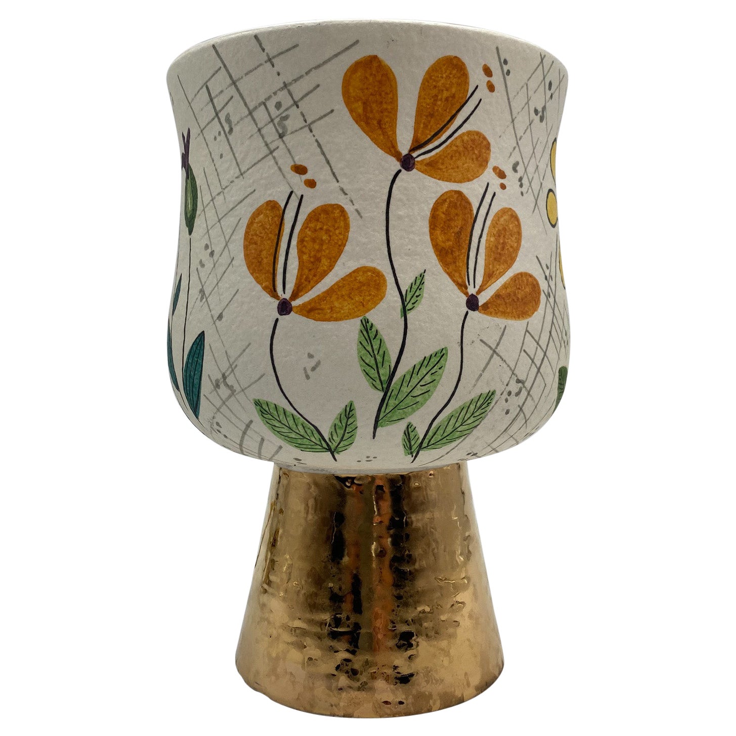 Baldelli Hand Painted Ceramic Lamp for Marbro, Italy, 1950's For Sale