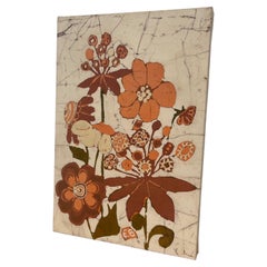 Obra de arte floral abstracta Batik vintage de Elisabeth Bernath.