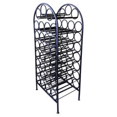 Used Rustic Wrought Iron Wine Rack / Cabinet