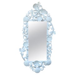 White Iron Sea Shell Mirror