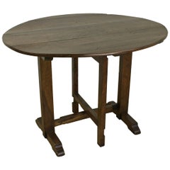 Antique French Oval Walnut Wine Table