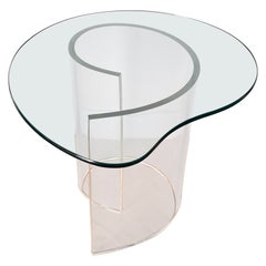Glass and lucite “Snail” table attr Vladimir Kagan, 1970s