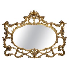 19th Century Chippendale style gilded wall mirror.