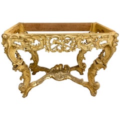 Antique French 18th Century Regency Gilt Carved Console With No Top - Base Only