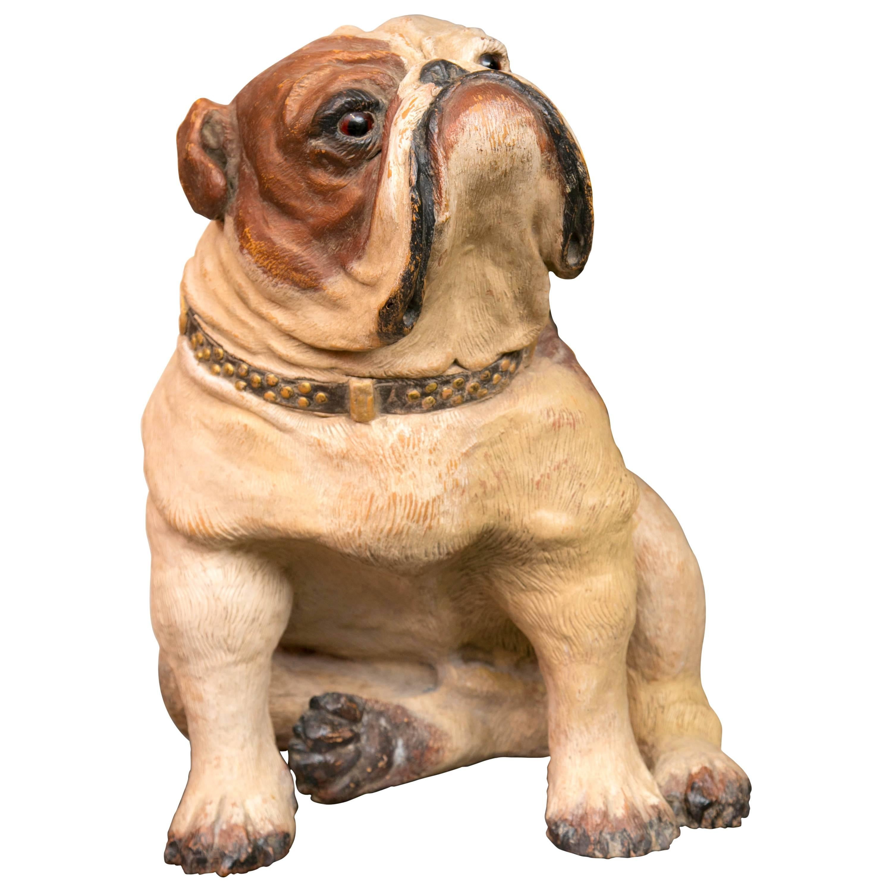 Terracotta Bulldog Statue