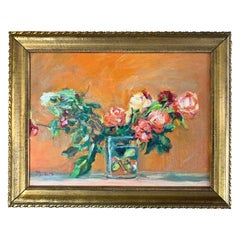 20th Century Impressionist Floral Still Life - Signed