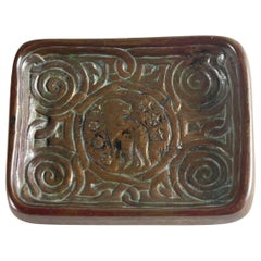Tiffany Studios Zodiac Stempel Tablett  Münze oder Briefbeschwerer Bronze Arts and Crafts