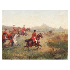 R. Gilbert, britannique, 19e/20e siècle, scène de chasse sportive 
