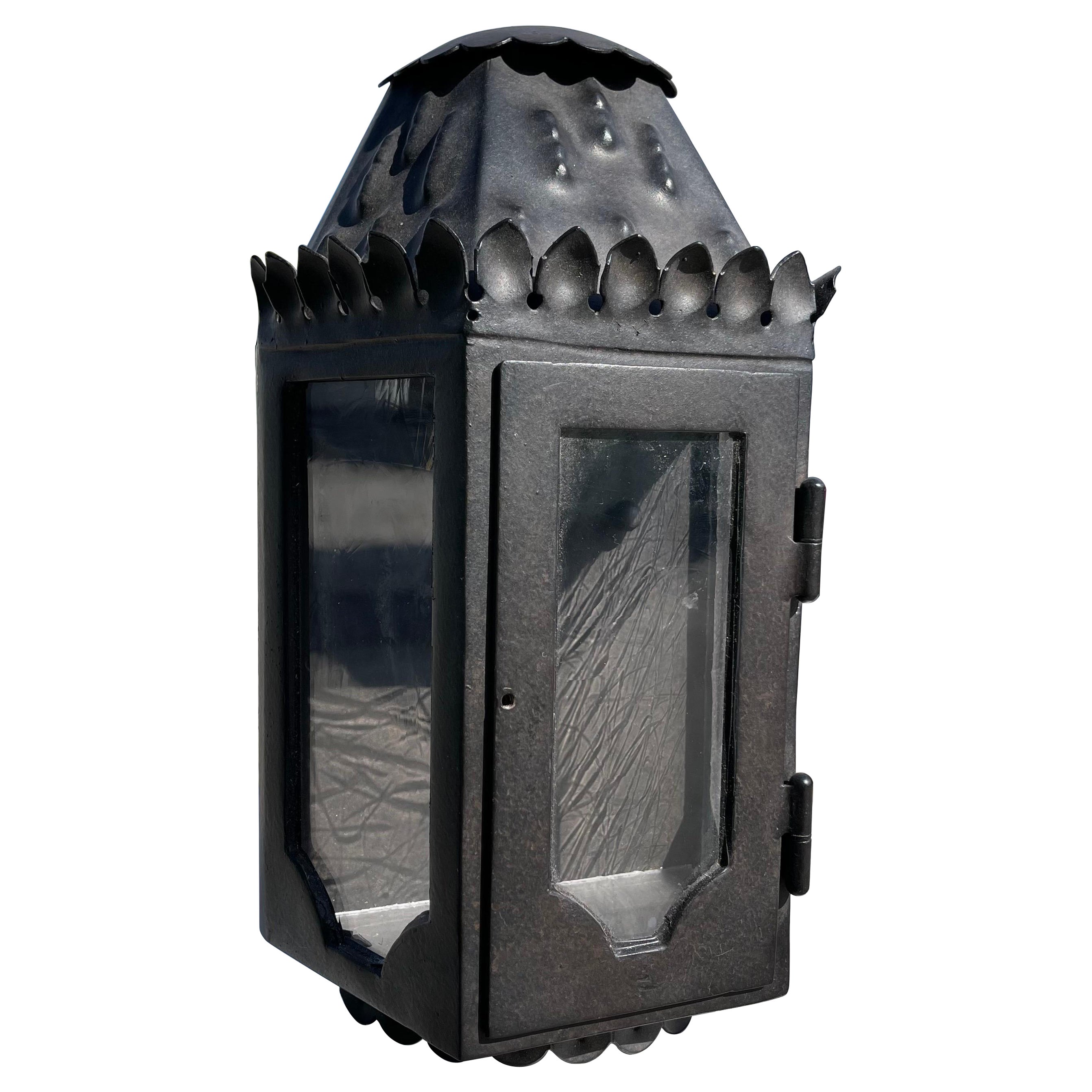 Paul Ferrante 4035-A Moor Wall Lantern, Ebonised Iron Lamp Light