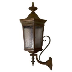 Single Antique One Of A Kind  Handcrafted Solid Copper And Bronze Wall Lantern