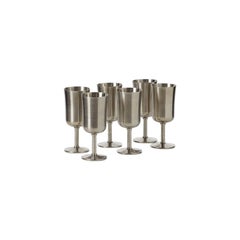 20th Century Stainless spun-steel goblets, UK