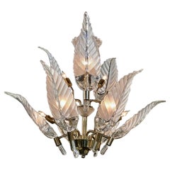 Vintage Murano 2-Tier Leaf Chandelier