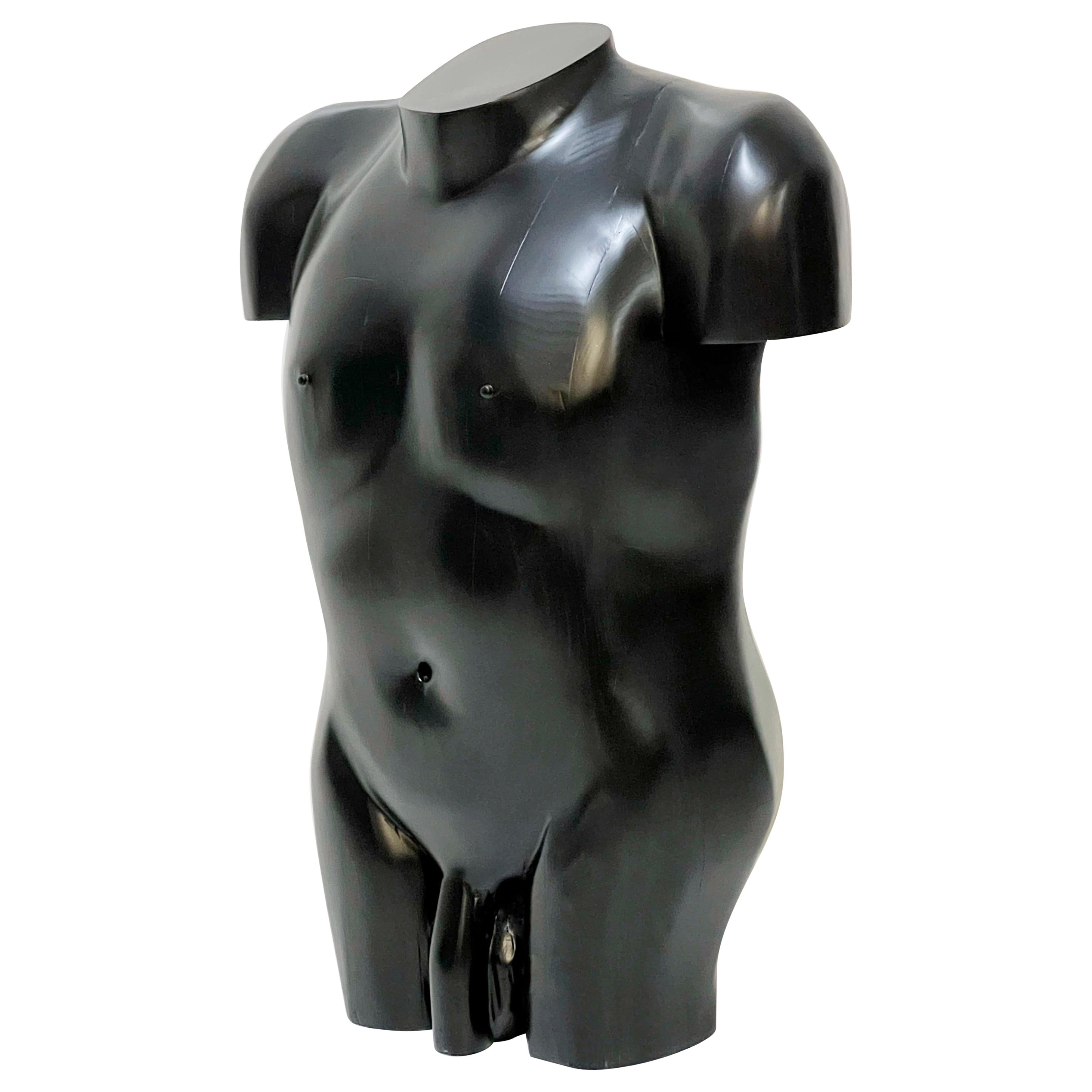 Modern Wood Sculpture of Nude, Average Man 1970s For Sale